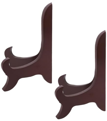 NUOBESTY 2 Stück Holz Tellerständer 5 Zoll Stabiler Präsentationshalter für Teller Ø 10 15cm Tisch und Küchenständer für Restaurant und Esszimmer