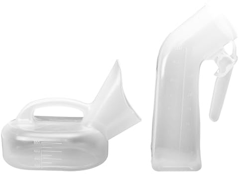 WEKADRIN Lot de 2 Urinoirs Portables en Plastique Épais Seau, Grosse Capacité, Réutilisables pour Personnes Âgées, Bébé et Voyage, Pot D'urine Pratique pour Hospitalisation et Camping