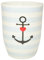 Mea-Living Tasse mit Henkel ANKER blau weiß gestreift, 500ml, Becher mit Bild, Geschenkidee für Freund, Motivtasse, Nordisch