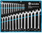 tectake® Werkzeug Set Schraubenschlüssel, Ring Maulschlüsselsatz Gabelschlüsselsatz, Ringschlüssel Set, Maulschlüssel Set, Gabelschlüssel 6-32 mm 25-teilig mit Tetron Rolltasche - Blau