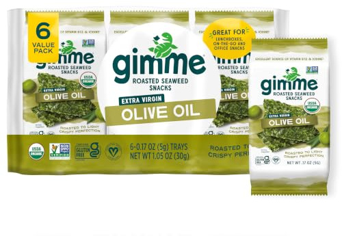 Roasted Seaweed Snacks 6 Pack (Olive Oil) - 5g