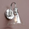 Yosoan Lighting Modern Vintage Industrial Glass Sconce Wall Light Fitting with 7.3” Clear Glass Lampshade, for Office Home Kitchen Living Room Bedroom Loft Bar (Chrome)