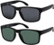 La Optica B.L.M. Sonnenbrille Herren UV400 Retro Sportbrille Fahrradbrille - Doppelpack Set Matt Schwarz (1 x Grau, 1 x Grün Klassisch)