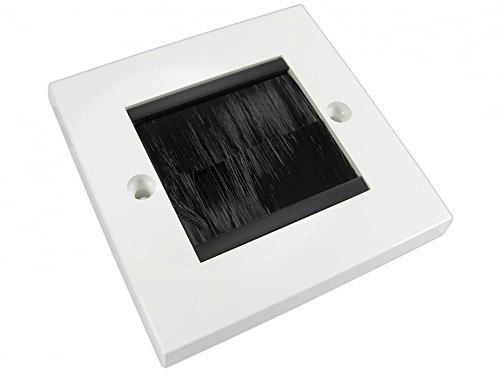 Single/Double Width Brushed Brushes Cable Entry/Exit Faceplate (Black (Single))