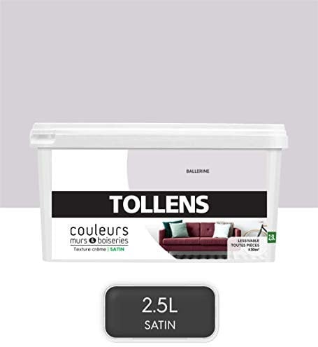 Tollens - Peinture Couleurs - Murs et Boiseries - Toutes pièces - Ultra résistante - Satin - Ballerine - 2,5L = 30m2