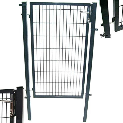 Quadratrohr Gartentor Doppelstabmatten Gartentür Garten Zaun Pforte Zauntor 100x160 55382 AWZ