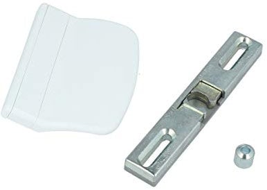 MS Beschläge Balkontür-Set Balkontürgriff Balkontürschnäpper mit Gegenstück Universalschnäpper Ziehgriff Terrassentürgriff Türgriff (Weiß - RAL9016)