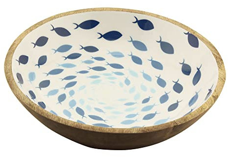 Sea-Club Schale - Fische, Mango-Holz emailliert, ø 30cm, H: 7,5cm