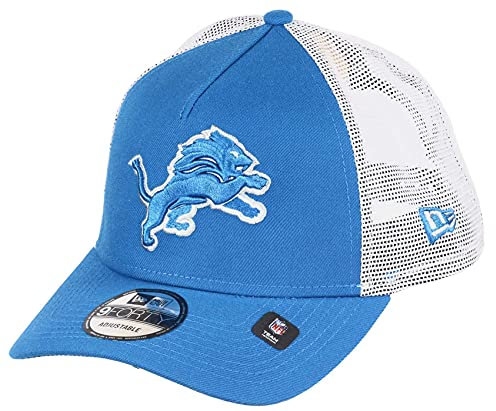 New Era Detroit Lions NFL White Mesh Trucker 9Forty A-Frame Trucker Cap - One-Size