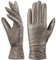 Damen Winter-Lederhandschuhe mit Touchscreen Text, warmes Lammfell, 100% reines echtes Leder (Beige, S)