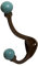 Knober Türkis krakeliert Vintage Garderobenhaken | Antik-Look Bronze Keramik | Wandhaken,