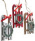 3 STK Christbaumschmuck Schlitten BB833 rot braun Weiss Anhänger 13x4cm Holzschlitten Baumschmuck Nostalgie Alpen Winter Ski Fahren Chirstbaumdeko Hänger
