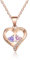 lorajewel Damen Halsketten mit 2 Namen Sterling Silber 927 Mutter Kinder Kette mit Gravur und Steinen Rosegold Herz Anhänger Personalisierte Kette für Mutter/Tochter/Frau/Freundin…