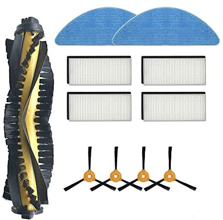 WuYan 11 Stück Ersatzteilset Kit Seitenbürste,Zentralbürste,HEPA-Filter,Vakuumschwammfilter für CONGA EXZELLENZ 990 für Ecovacs Deebot N79S N79 Eufy RoboVac 11 11C Saugroboter