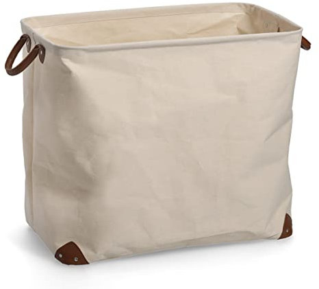 Zeller 14264 Wäschesammler, Canvas, beige, ca. 55 x 33 x 48 cm