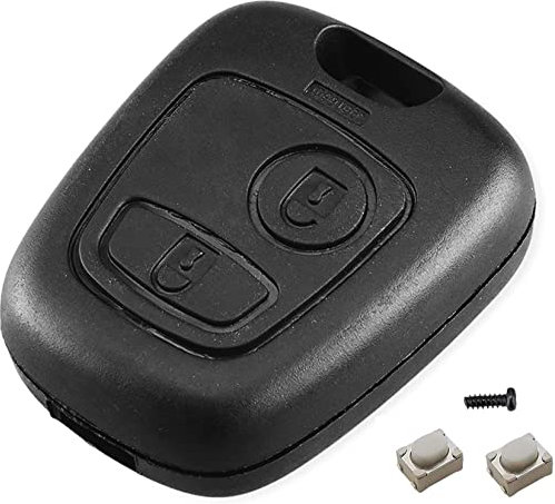 HooRLZ Schlüsselgehäuse für Citroen C1 C2 C3 C4 C5 Berlingo Picasso Xsara Saxo, Peugeot 107 206 207 208 306 307 308 406 407 508 806, Autoschlüssel Peugeot 2 Tasten, Citroen Ersatzschlüssel