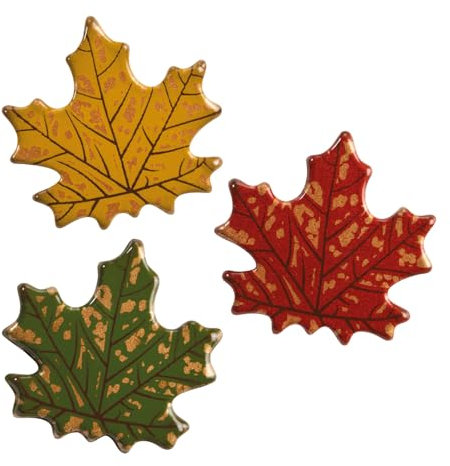 Günthart | 72 Herbstblätter | aus dunkler Schokolade | in drei verschiedenen Motiven | braun-gelb, braun-grün, braun-rot