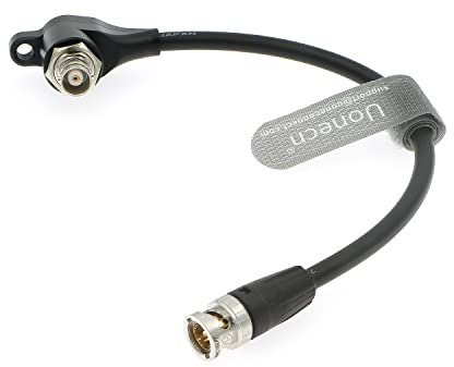 Uonecn SDI-Protector Kabel HD SDI Schutz Galvanic-Isolators BNC Stecker auf Rechtwinklig Buchse Kable für RED-Komodo Kamera 20CM (Schwarz)
