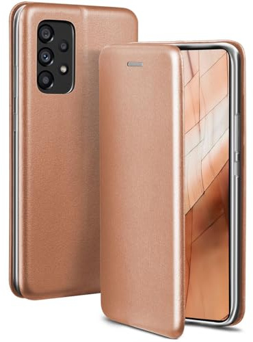 ONEFLOW Business Case für Samsung Galaxy A53 5G Handyhülle klappbar mit Standfunktion, Klapphülle Flipcase Cover Dünn, PU Leder Hülle mit Kartenfach, 360 Grad Schutzhülle, Rosegold