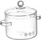 Operitacx Clear Glass Cooking Pot, 1350ml Microwave Saucepan with Lids, Heat Resistant Stockpots for Soup Milk Pasta Food Instant Ramen Korean