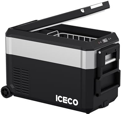 ICECO JP40 Pro 12 Volt Car Refrigerator, Portable Fridge Freezer for Camping, Car Fridge Powered by SECOP, 12V Refrigerator for Car & Home, DC 12/24V, AC 110/240V, Multi-Directional Lid