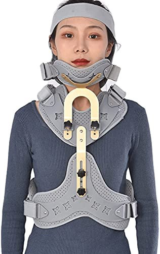 FOOJO Neck Brace Collar Cervical Thoracic Corrector | Verstellbarer Kopf-Hals-Brust-Cervical Thoracic Orthese | Geeignet zur Linderung von Nacken- und oberen Rückenverletzungen