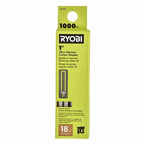 RYOBI 1,000 PC. 18GA 1/4 x 1 Narrow Crown Staples