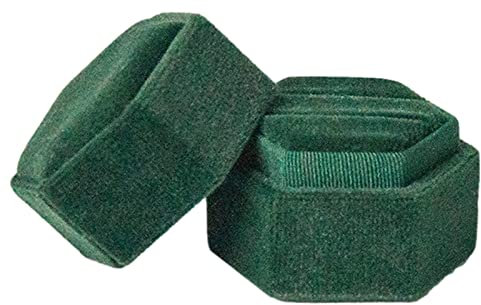 Doppelte Ringbox, 2 Slots Ring Box, Samt Ringbox, Schmuck Ring Box, Samt Hochzeit Ring Boxen, Weiß Ring Bearer Box, Schmuck Doppelschlitze Sechseck Ringetui, Hexagon Velvet Ring Verlobungsring Box