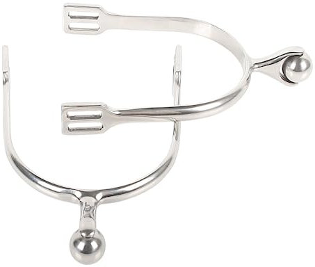 Reitsporen Reiten Sporen hochwertiger Edelstahl Radsporen Sonnenradsporen Kugelsporen Ballsporen Schwanenhalssporen Hammersporen Knopfsporen Riffelsporen Stecksporen (Damen 30, Ballsporen Motion)
