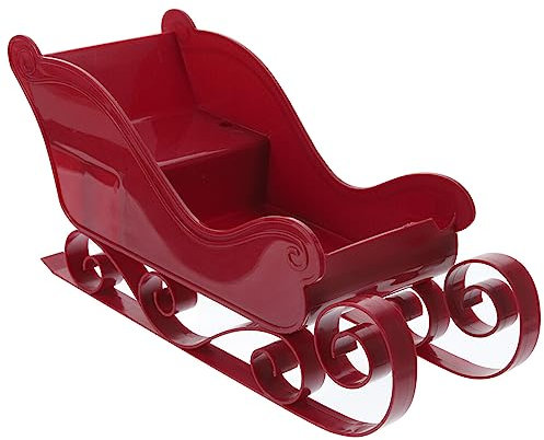 PRETYZOOM Schlitten-Bonbonniere Roter Weihnachtsmann-Schlitten Weihnachtsschlitten-Dekoration Tischdekoration Weihnachtsschlitten-Ornament Schlittenkorb Süßigkeitenschale