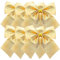 FOMIYES 12er Set Goldene Mini-Weihnachtsschleifen - Für Geschenkverpackung, Christbaumschmuck & Girlanden