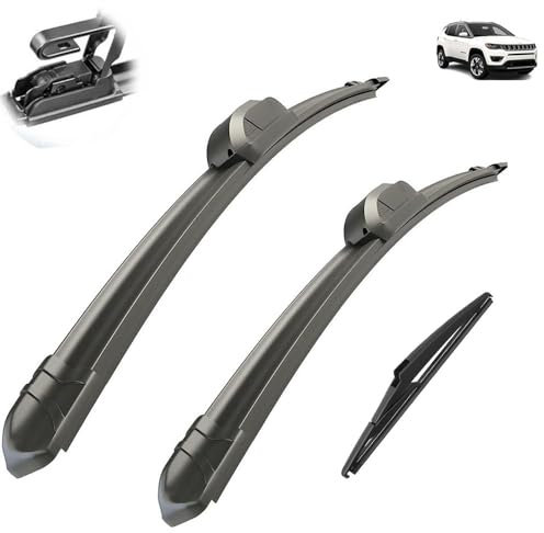 Autowischer kompatibel mit Jeep Compass MK2 MP/552 2016–2020, Auto-Wischerblätter vorne und hinten, weiche Gummi-Scheibenwischer, automatische Windschutzscheibe, 24 Zoll + 18 Zoll + 10 Zoll, 2019 (Co