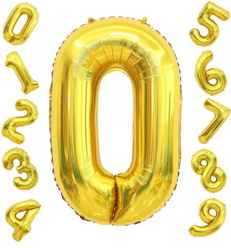 Zahlenballon Goldeneene Folienballons Helium Ballons Partydeko Geburtstagsdeko Neujahrsdekoration JubiläUmsdekoration Goldeneene Zahl Luftballon 0 Geburtstagsdeko Ballon Zahl Deko zum Geburtstag