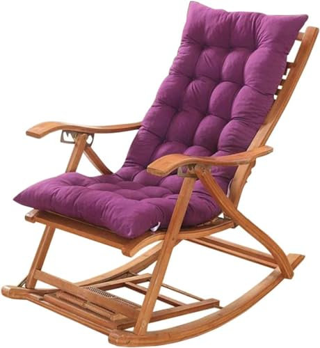 ZORZA Gartenstuhlauflagen Hochlehner,Stuhlkissen Sitzkissen und Rückenkissen,Verdicktes, Hochlehner Auflage,für Schaukelstuhl Gartenmöbel Indoor Outdoor,Lila,48 * 120cm
