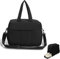 Travel Puffer Duffel Tote Bag, Travel Duffel Bag for Women Men, Gym Bag with Shoe Compartment, Dry Wet Separation Bags, for Sports, Yoga, Travel (Black)