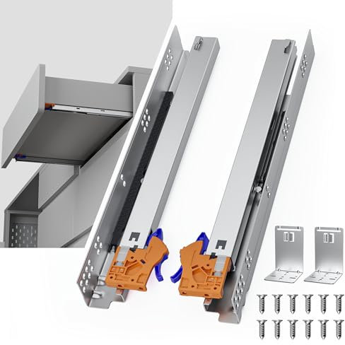 53,3 cm sanft schließende Unterbau-Schubladenschienen, Vollauszug, 45,4 kg