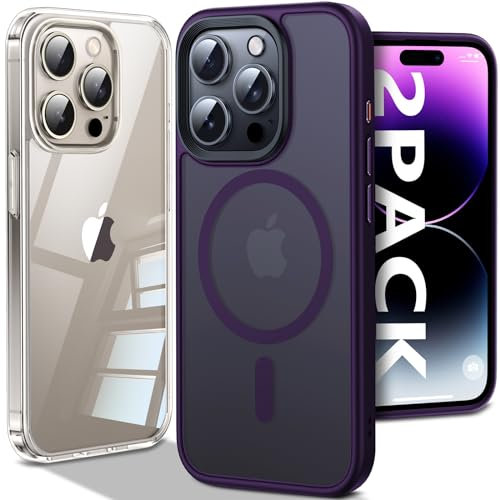 Chicfun [NO.1 Strong Magnetic for iPhone 15 Pro Max Case for MagSafe [15FT Military Shockproof Tough Protecive] Durable iPhone 15 Pro Max Phone Case Shockproof Silicone Matte 15 Pro Max Cover Purple