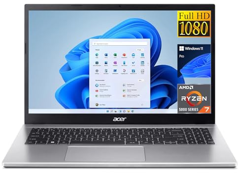 Acer 2024 Newest Everyday 15.6 inch Laptop, AMD Ryzen 7 5700U, 16GB RAM, 512GB SSD, Wi-Fi 6, Webcam, Windows 11 Pro