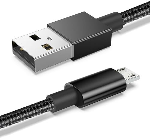Micro USB Cable, Android Charger Cables Fast Charging Cable Nylon Braided Lead for Samsung Galaxy S7 Edge S6 S5 J7 J6 J5 J3 Note 5 A6 A10, Huawei Y7 Y6, Kindle, Xbox, (1 Metre)