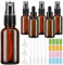 Botellas de Spray Ámbar, 6 Piezas 30ml Atomizador Spray Bottle con Etiquetas y Embudos, Reutilizables y Vacías Spray Pulverizador de Vidrio para Perfume, Aceite Esencial, Aromaterapia y Viajes