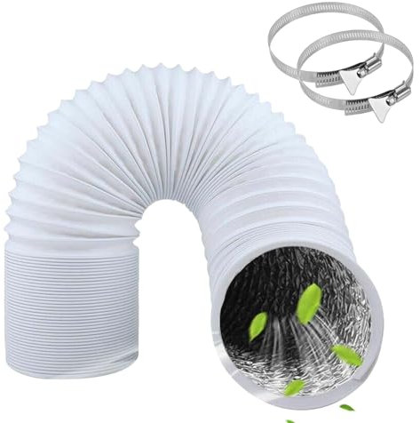 ZIGefofo 3 m Tubo Flexible de Salida de Aire 150 mm Tubo Aire con 2 Abrazaderas Acero Flexible di Aluminio PVC para Extractor de Aire Climatización Secadora Conducto de Aire de Ventilación Sistemas