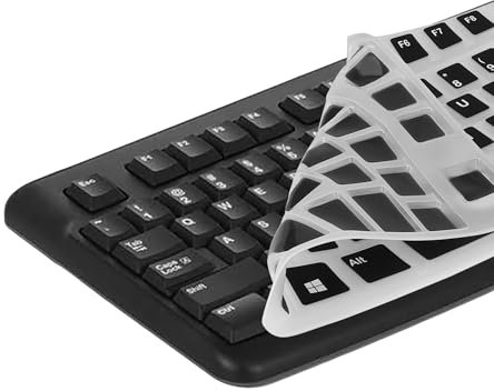 kwmobile Keyboard Cover Compatible with Logitech K120 - Keyboard Cover US English QWERTY - Black