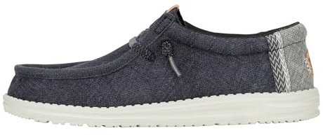 HEYDUDE Wally Jute, Zapatos para Hombre, Mocasines sin Cordones, cómodos y Ligeros, Negro/Gris Granito, 42 EU