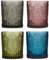 Tumbler Glasses Set of 4 Vintage Style Glassware Set Embossed Dishwasher Safe Glass Tumblers Alfresco Dining G&T Cocktail Wine Tumbler Water Drinking Glass Set (Tumblers)