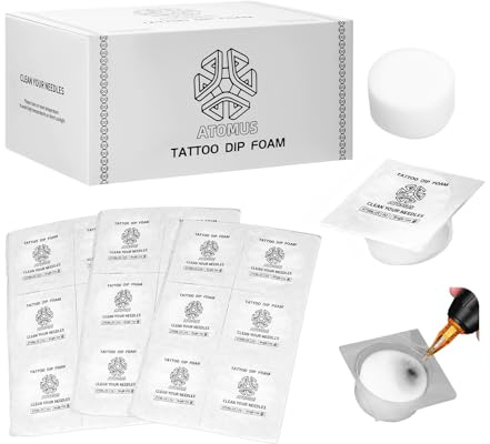 ATOMUS 18pcs Dip Foam Tattoo Needle Cleaning Tool