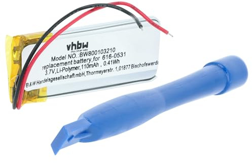 vhbw 1x Akku Ersatz für Apple 616-0531 für MP3-Player Musik Player (110 mAh, 3,7 V, Li-Polymer)
