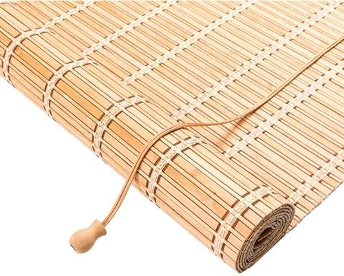 Tenda a Rullo in Bambù,Tapparella Avvolgibile Bamboo Natura Protezione Solare Protezione della Privacy,Tenda Oscurante a Rullo per Interni/Esterni/Giardino/Finestra Tapparella Con Sollevatore