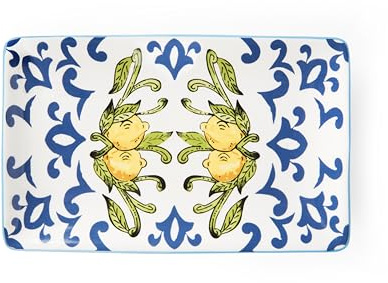 Excelsa Amalfi Set 6 Piatti Portata/Aperitivo, Ceramica, 20x12,5 cm, Multicolore