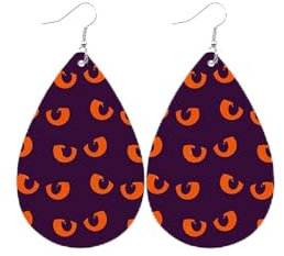 Allbestop Feiern Sie Halloween mit unseren umwerfenden Lederohrringen! Ohrringe Stahl (B-B, 6.5cm)