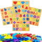 GZjiyu 4 Stück Buchstaben Holz Set, Kinder Steckpuzzle Holz, Zahlengrafik-Alphabet Puzzle Frühlernspielzeug für ab 3+ Kleinkinder und Vorschulkinder